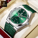 BINBOND New Authentic Youth Men's Quartz Watchwith Fashion Leather Strap Waterproof Luminous Calendar Luxury Business Men Watch