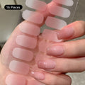 16Tip White Pink Full Cover Nail Sticker Self-Adhesive Simple Gradient Effect Full Nail Wraps DIY Nail Art Making Manicure Autum