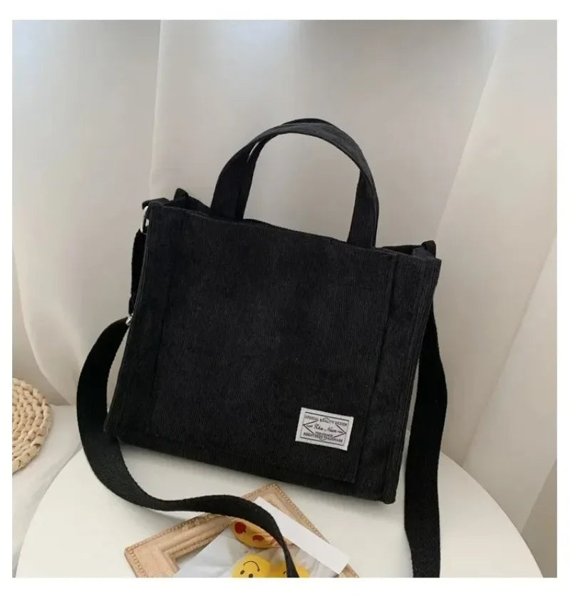 New Minimalist Corduroy Small Square Handbag Fashionable And Trendy Women's Shoulder Bag Versatile Handbag