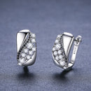 Black Awn 2024 New Hoop Earrings for Women Classic Silver Color Trendy Spinel Engagement Jewelry I231