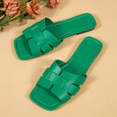 Flat bottomed women's slippers, beach shoes, home casual sandals, unbuttoned slippers, couple's shoes