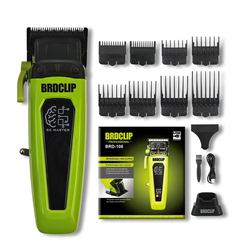 Professional BRDCLIP BRD106 2025 New Hair Clipper 7500RPM 5 Speed Control Hair Salon Trimmer DLC Blade with Charging Base Barber