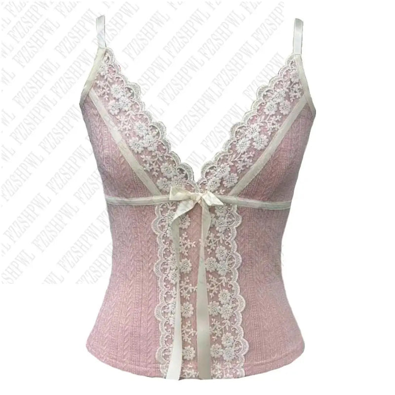 Y2K Millennial halter lace tops Aesthetic women's clothing Summer thin minimalist sleeveless street wear sexy girl tank tops EMO