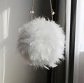 Luxury Women Ostrich Feather Evening Bags Female Party Wedding Dress Shoulder Clutch Fairy Pearl Chain Handbag Purses
