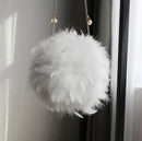 Luxury Women Ostrich Feather Evening Bags Female Party Wedding Dress Shoulder Clutch Fairy Pearl Chain Handbag Purses