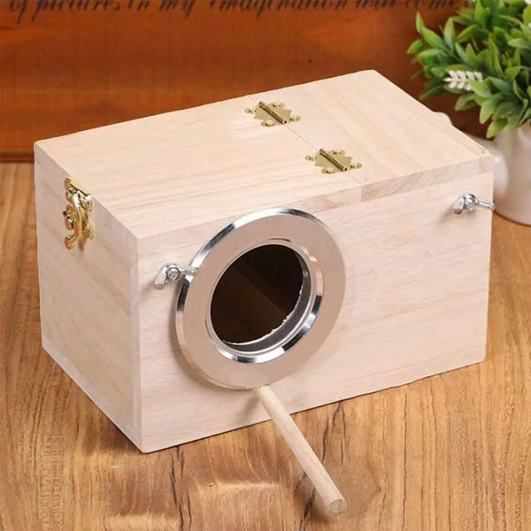 Wooden Bird Breeding Box Budgie Parrot Lovebirds Finch Nest Security Cage Nesting House Bird supplies