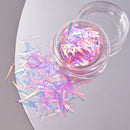 11pcs Aurora Glass Ice Cube Nail Foil Sticker 3D Glass Paper Nail Film Decals Rainbow Reflective Korean Style Nail Stickers