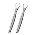 1/2Pcs Stainless Steel Tongue Scraper Adult Oral Hygiene Tongue Coating Brush With Packing Case Mouth Bad Breath Remover Cleaner
