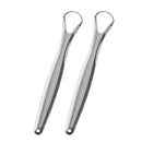 1/2Pcs Stainless Steel Tongue Scraper Adult Oral Hygiene Tongue Coating Brush With Packing Case Mouth Bad Breath Remover Cleaner