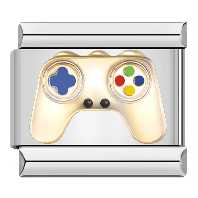 Hapiship 2023 Fashions Game Moon Bingo Princess Heart Charm Links Fit 9mm Bracelet Stainless Steel Making DIY Jewelry DJ717-D