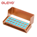 OLEVO Aluminum Dental Burs Holder Sterilizer Case Drills Block for High/Low Speed Bur Organizer Box With Silicone Autoclavable