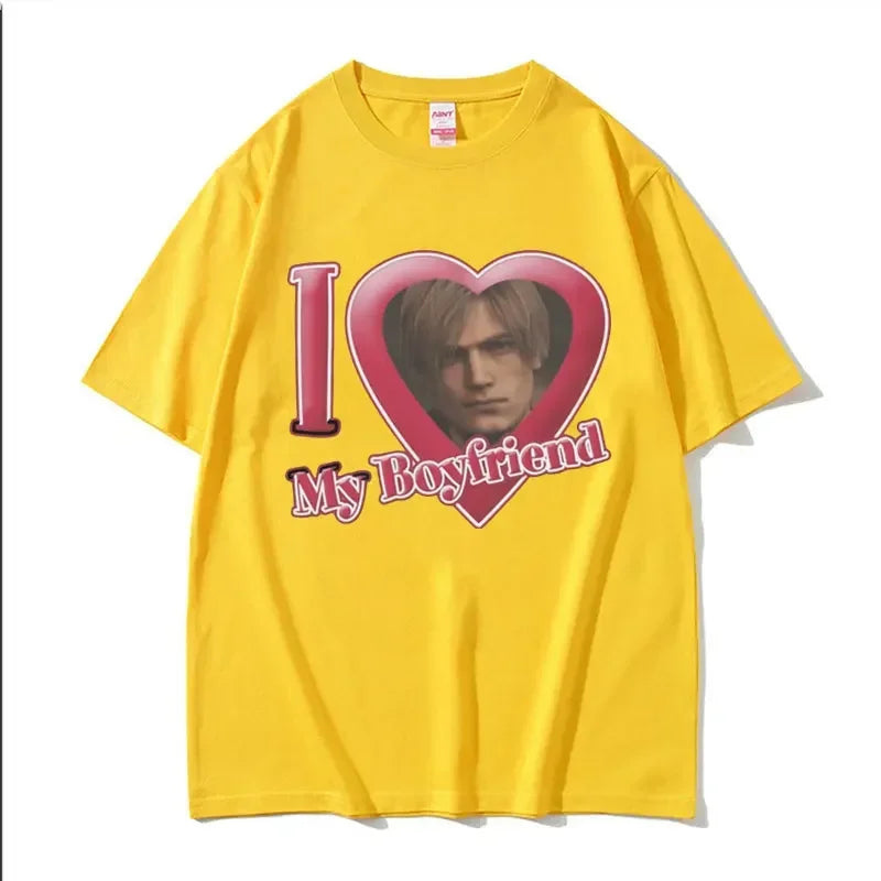 I Love My Boyfriend Leon S Kennedy Graphic T-shirt Women's Harajuku Cool Fashion T-shirt Women's Extra Large T-shirt