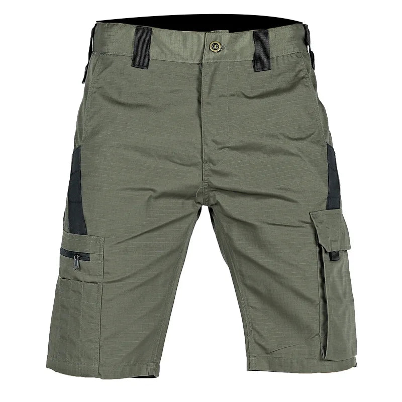 Summer Men Cargo Shorts Quick Dry Tactical Short Pants Multi-Pocket Shorts Men's Outdoor Hunting Fishing Knee Length Trousers