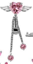 Gaibi European and American cross-border pink set navel ring navel button navel nail cat head dragonfly pistol butterfly nave...