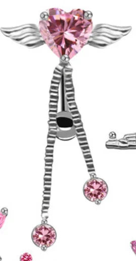 Gaibi European and American cross-border pink set navel ring navel button navel nail cat head dragonfly pistol butterfly nave...