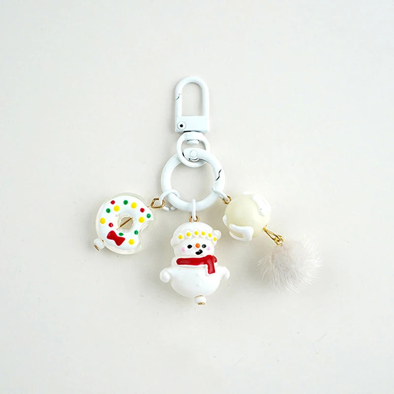 Creative Candy Color Flower Heart Pendant Keychain Cute Small Flower Key Ring Bag Pendant Accessories Luminous Turtle Pendant