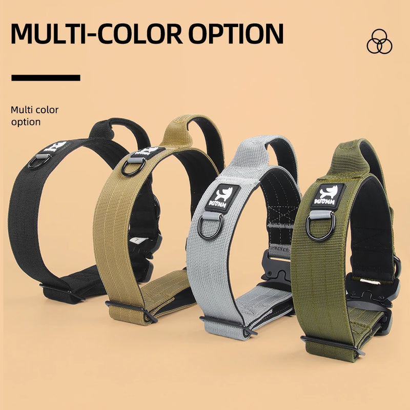 Tactical Police Dog Collar Military Adjustable Duarable German Shepard for Medium Large Walking Training Pet Accessories