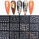 12pcs Nail Stickers Flower Leaf Lace Design Geometry Line Nail Art Sliders Manicure Polish Decal Wrap Decorations Wholesale