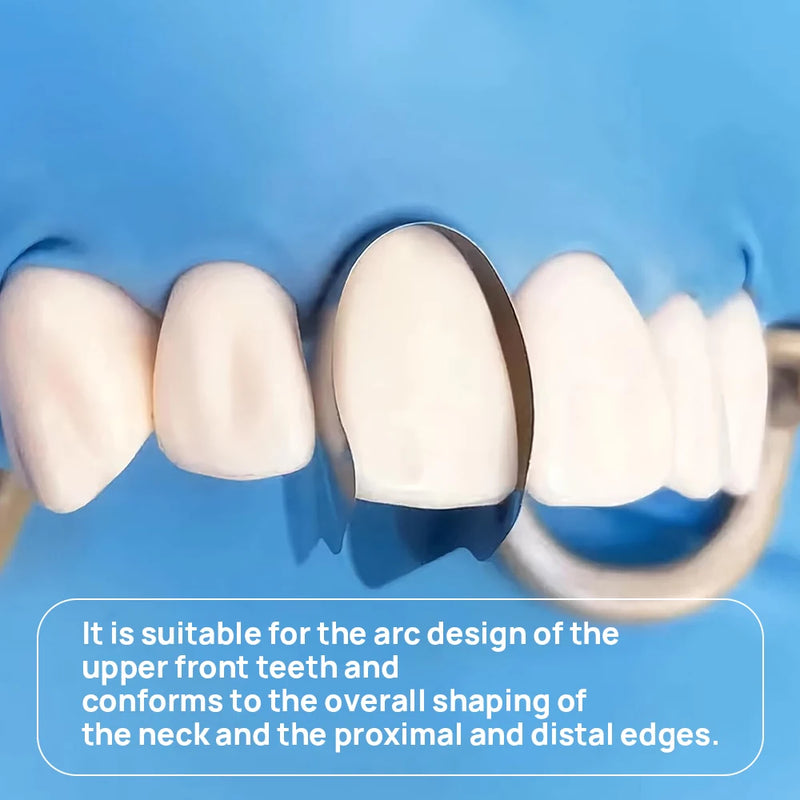 30Pcs/Box Dental Matrix Contoured Anterior Metal Matrix Bands Sectional Matrix System Matrices Dentistry Materials