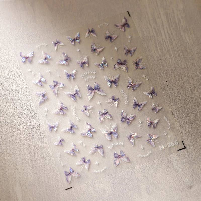 1 pc 5D Embroidery Bee Nail Art Sticker Embossed Butterfly Insect Nail Sticker High Quality Nail Art Design Decoration Sticker