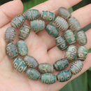 8pcs ,10x14mm Natural Green Agate Ancient Tibet Dzi beads, Many patterns, For DIY Jewelry making !