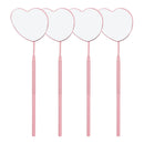 1pc False Eyelashes Mirror Connected To Eyelash Inspection Mirror Heart Shaped Long Handle Magnifying Cosmetic Tool