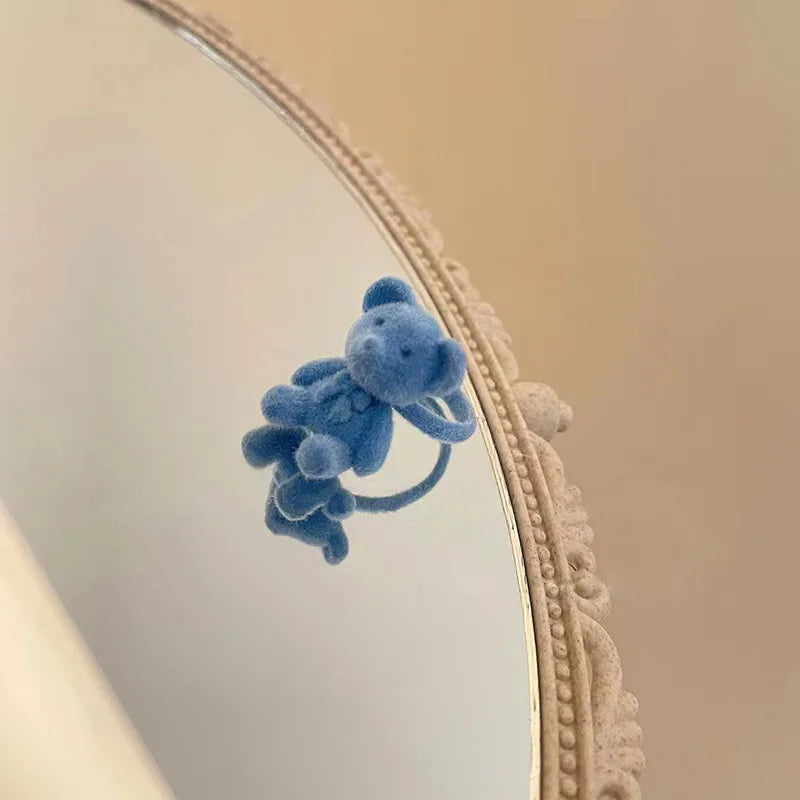 Velvet Bowknot Ring for Women Girls Blue Red Bow-knot Cute Rings Gift for Girlfriend Lover Korean Fashion Wedding  Jewelry