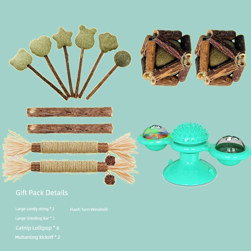 Cat Toy Self-Hi Relieving Stuffy Pet Turntable Cat Teaser Tumbler Windmill Supplies Kitty Toy Cat Toy