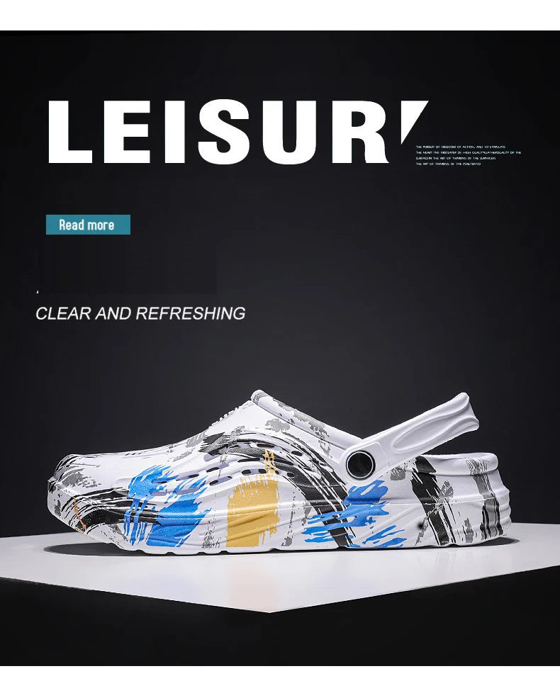 Summer Men Sandals Light EVA Men's Casual Shoes Hole Shoes Clogs Lovers Home Garden Outdoor Male Beach Flat Slippers Big Size 49