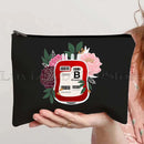 Anatomy Medical Nursing Student Nurse Doctor Flower Stethoscope Brain Canvas Cosmetic Makeup Toilet Bag Pencil Case Zipper Pouch