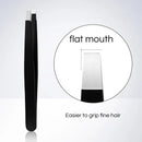 CNK  Wholesale  Stainless Steel Black Eyebrow Tweezer with Slant and Flat Point Beauty Tools for Eyebrows & Ingrown Hair Removal