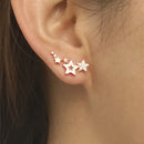Huitan Dainty Cubic Zirconia Earrings for Women Exquisite Climber One Line Ear Earrings Newly Designed Wedding Trendy Jewelry