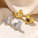 Gold Color Love Heart Earrings For Women Bow Stud 2023 Trend Simple Knot Earrings Piercing Fashion Jewelry Valentine's Day Gifts