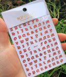 Newest Black Numbers English Letter Design 3d Self Adhesive Decal Slider DIY Decoration Manicure Tools Nail Sticker Accessories