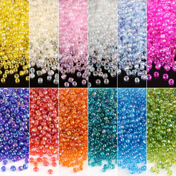 200 4mm glass transparent plated colored seed beads handmade beaded DIY jewelry materials for women's jewelry making accessories