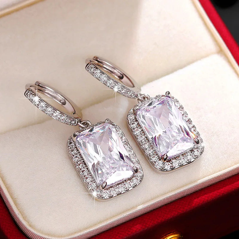 2024 New Bride Engagement Wedding Jewelry Elegant Shiny Mosan Diamond Beautiful Gift Milan Girl Fashion Pendant Earrings