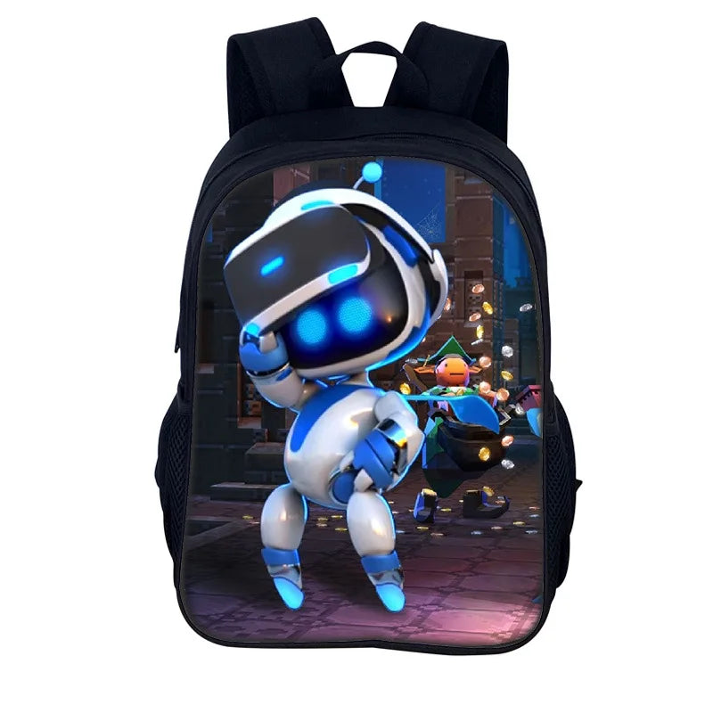 Astro bot student Bookbag Notebook School Backpacks 3D Print Oxford Waterproof Boys/Girls Travel Student Backpacks