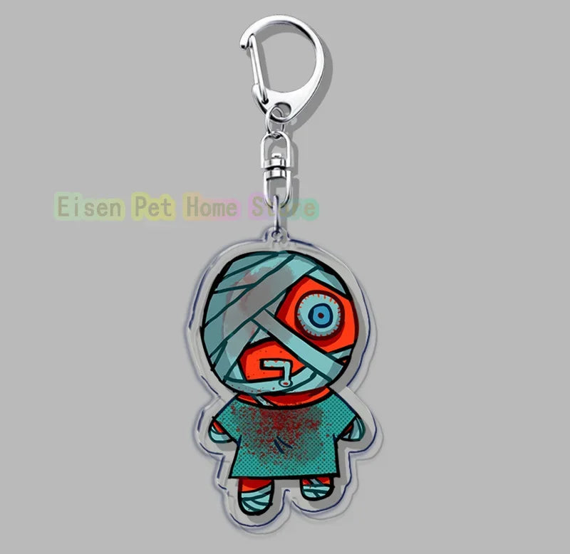 Hot Horror Game Chibis Keychains for Accessories Bag Cute Jimmy Curly Anya Sallyface Keyrings Jewelry Friends Gamer Gaming Gifts