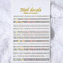 1 Pc Nail Strip Stickers Black/Gold/Rose Gold/Silver Metal Strip Tape Nail Art Adhesive DIY Foil Tips Nail Sticker Decals NK11