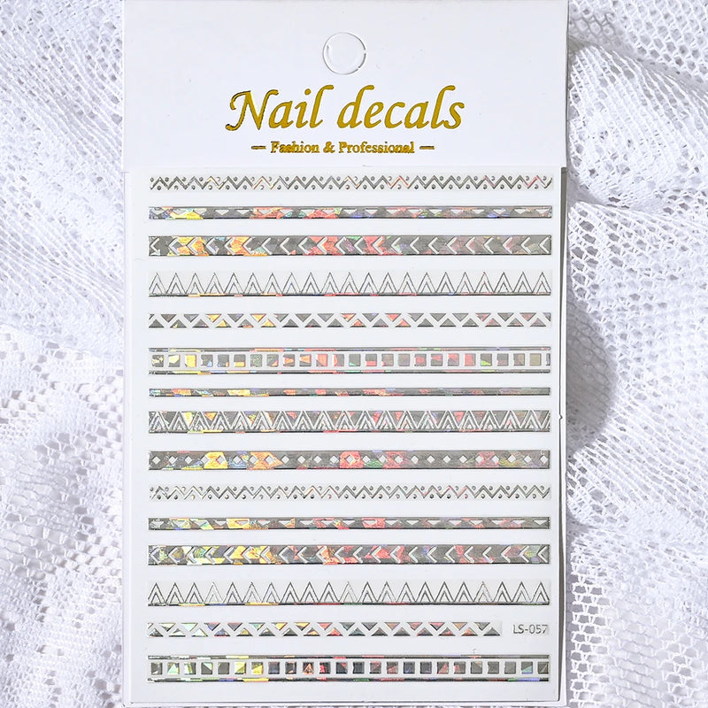 1 Pc Nail Strip Stickers Black/Gold/Rose Gold/Silver Metal Strip Tape Nail Art Adhesive DIY Foil Tips Nail Sticker Decals NK11