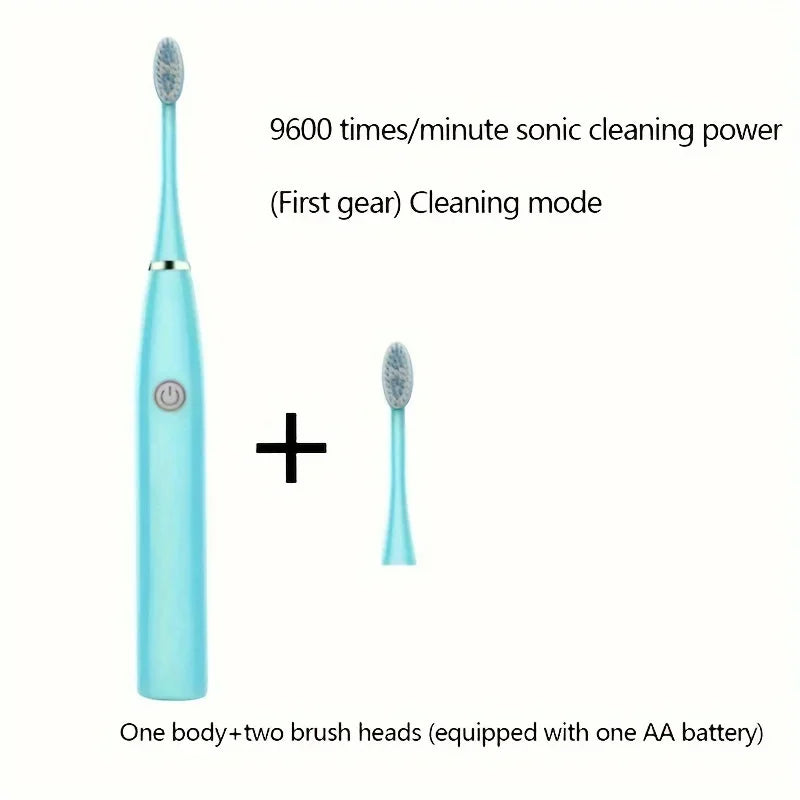 1 set of ultrasonic series electric toothbrushes -2 brush heads and battery ultrasonic toothbrushes