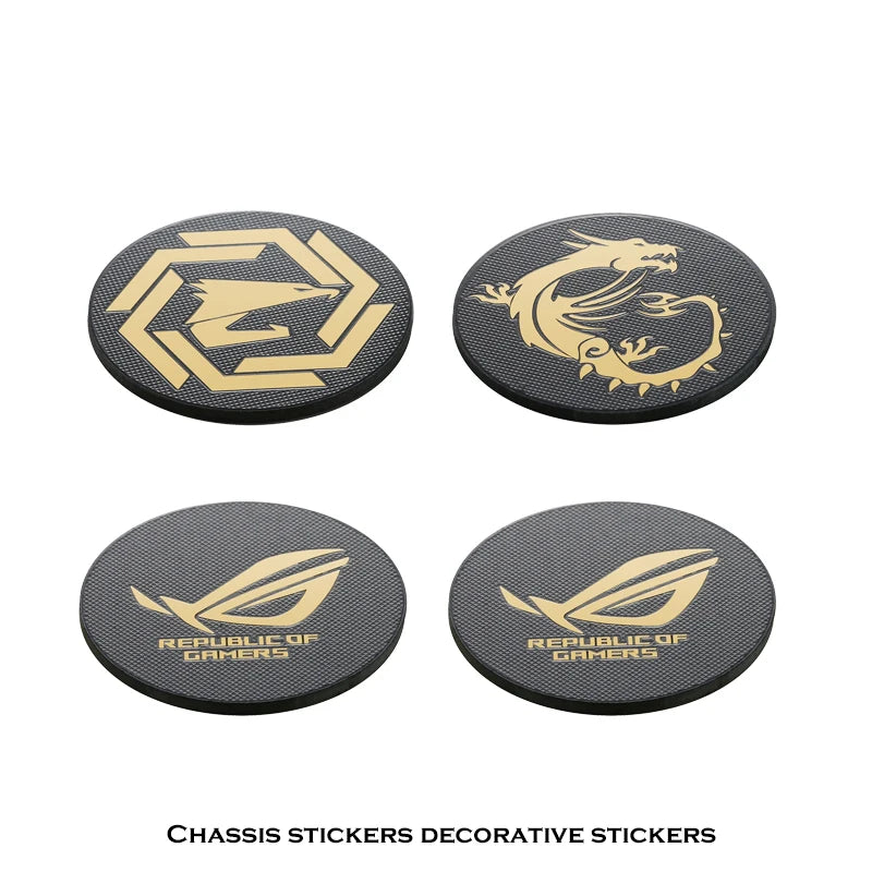 PC Case Fan Metal Sticker ROG MSI AORUS Label Gold-plated Cooling Fan Sticker Chassis Sticker GPU Decorative Sticker
