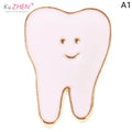 Cartoon Brooch Dentist Badge Brooch Tooth And Toothbrush Enamel Tooth Brooches For Dentist Clothes Decoration Accessories Gift