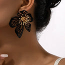 Exaggerated Geometric Flower Metal Stud Earrings For Women Party Gift Holiday Fashion Jewelry Ear Accessories AE126