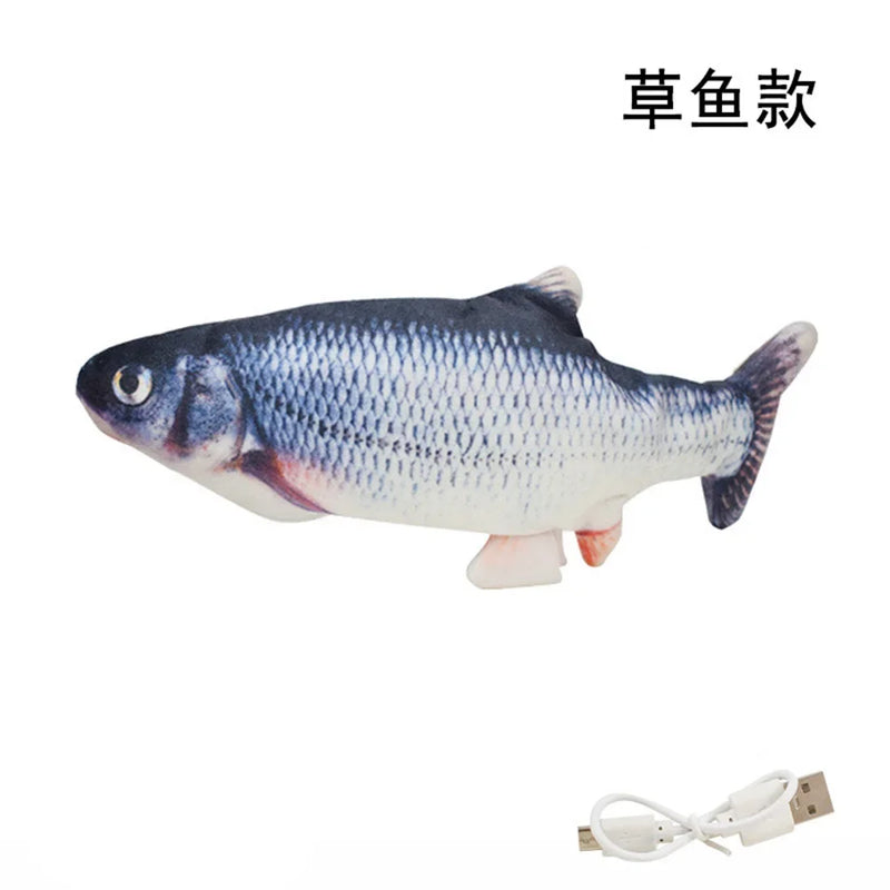 Interactive Cat Toys USB Charger Simulated Fish Moving Electric Floppy Fish Catnip Cat Toy Puppy Cat Chew Bite Toy Pet Supplies