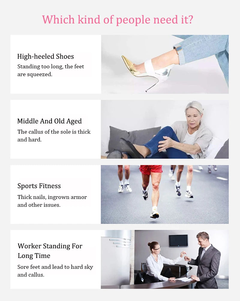 Herramientas eléctricas para pedicura, lima para pies, removedor de callos y piel muerta, máquina para limpiar y cuidar los pies, papel de lija de repuesto.