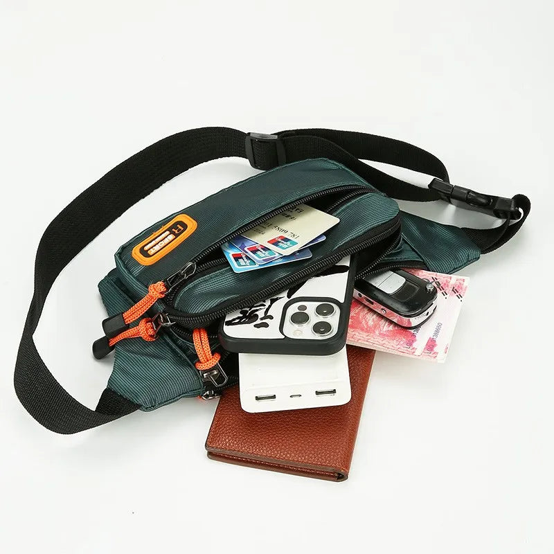 Waterproof Men Waist Bag Fanny Pack Fashion Running Chest Bag Unisex Sling Crossbody Bag Casual Hip Belt Bag Men Waist Packs