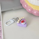 Fashion Cute Cake Pendant Keychain Ins Fun Bag Accessories Three-dimensional Creative Party Gift Jewelry Handbag