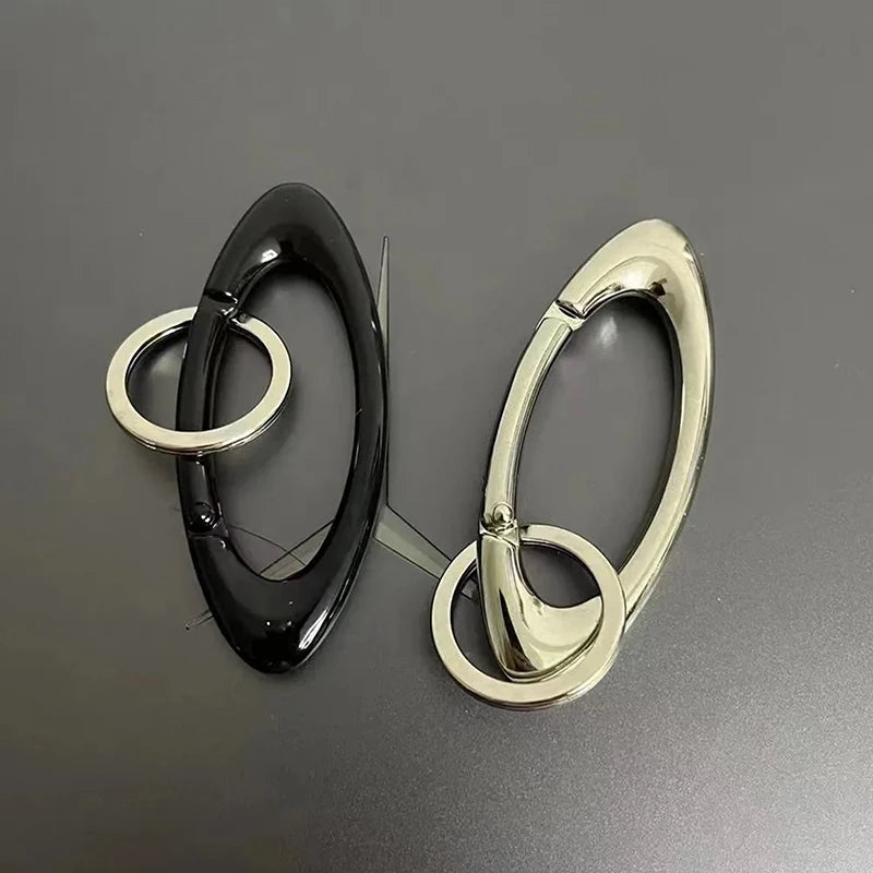 Fashion Women Men Metal Carabiner Multifunctional Keychain Oval Mountaineering Belt Buckle Accessories Key Ring Unisex
