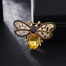 New Cute Green Yellow Crystal Bee Brooch Pin For Women Luxury Brand Exquisite Insect Suit Corsage Scarf Dress Coat Lapel Pins
